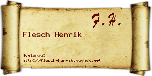 Flesch Henrik névjegykártya